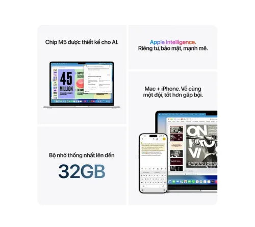 MacBook Air 15.3 inch M5 MDVC4SA/A | 15.3 inch | 2880 x 1864 | Liquid Retina | 10C CPU | 10C GPU | 24GB | 1TB SSD | Silver